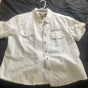 Harley-Davidson white, short sleeve shirt